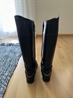Stiefel Leder schwarz Massimo Dutti Grösse 38 wenig getragen