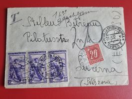 UMSCHLAG JAHR 1952 - PARMA NACH LUZERN - MIT PORTO