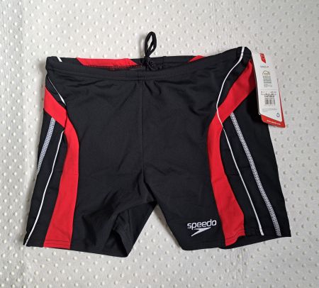 Neu! Modische Speedo Badehose Schwarz/Rot Gr. S