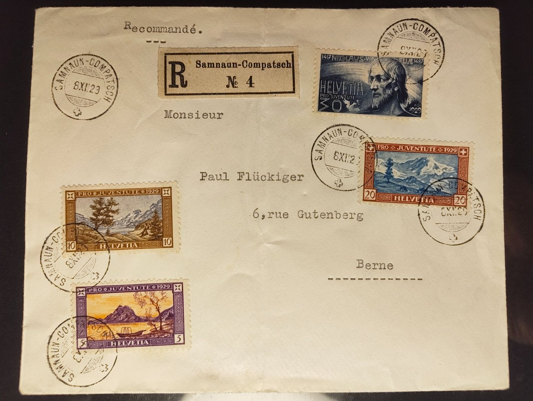 Tutti i francobolli: Pro Juventute 1929 Satzbrief Samnaun-Compatsch – Usato da Adliswil venduto da Swiss_Coolio