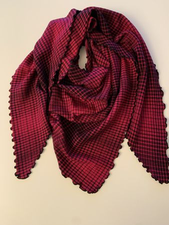 Dreieck-Schal Colora Pink-Schwaz Baumwolle Swiss Made