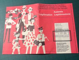 Ausweis für Fahrvergünstigung für Familien 1978.