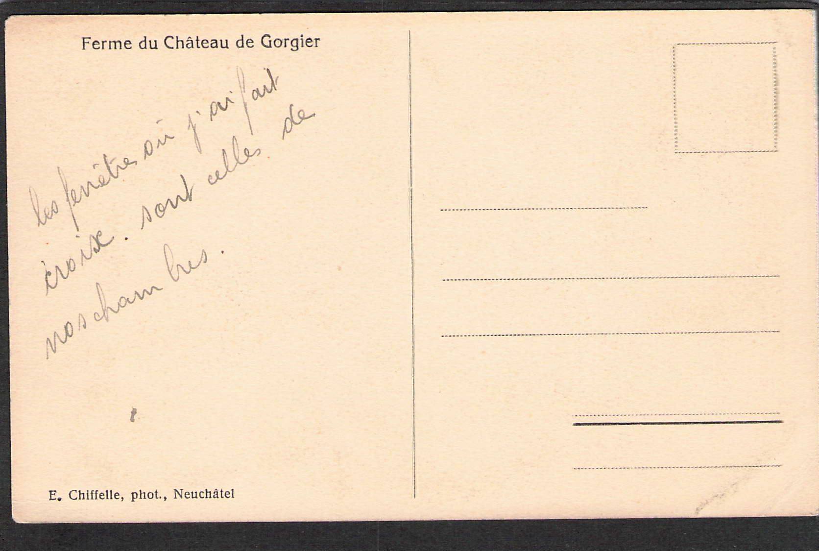 Cartoline postali: CP,Ferme du Château de Gorgier – Usato da Reichenburg venduto da Pipo-67 1