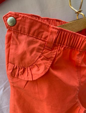 Superbe petit pantalon coton lisse orange PETIT BATEAU t.74