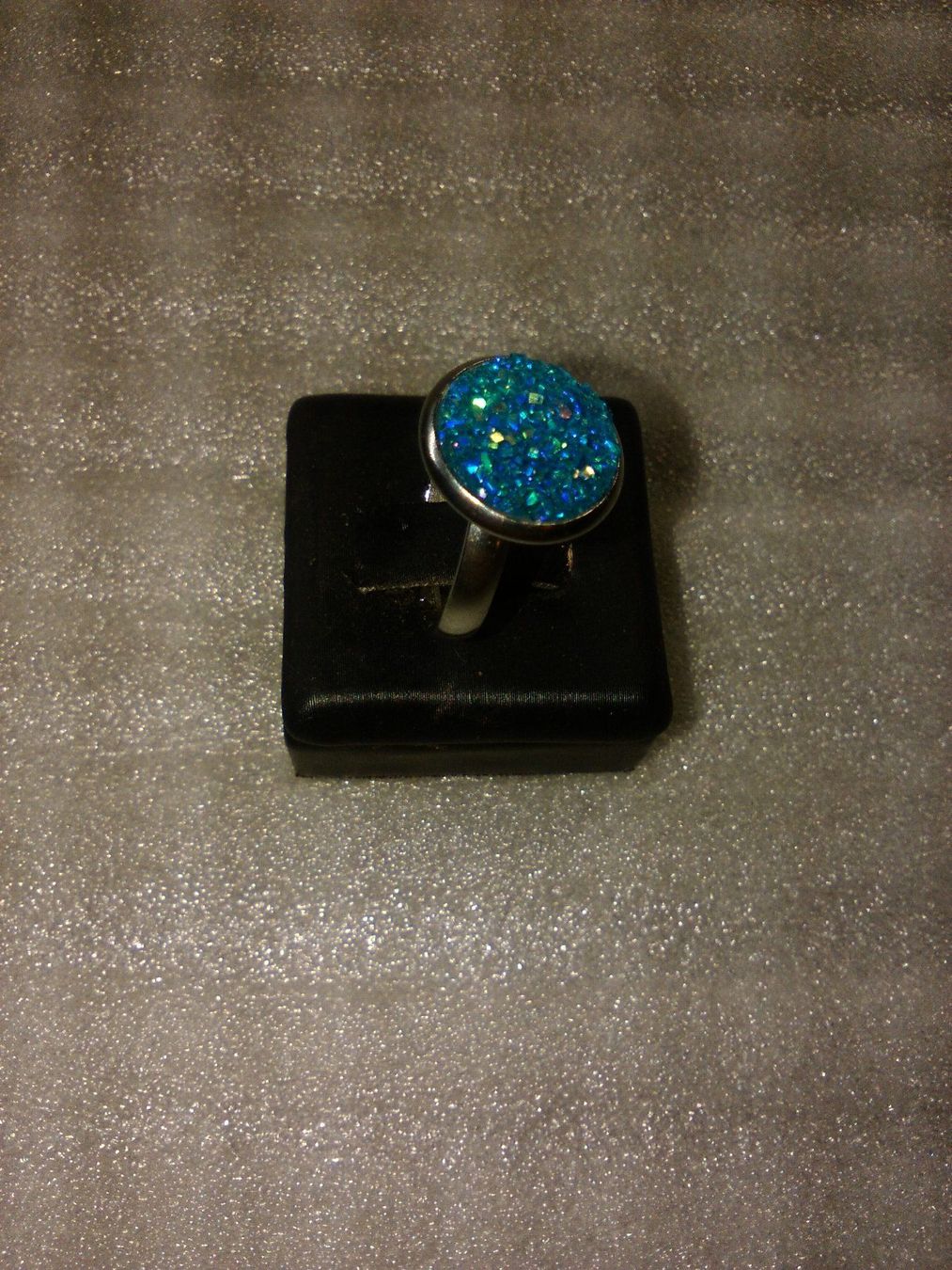Anelli: ring edelsthal,,mit hellblau glitzer,,,anti allergisch – Nuovo (secondo la descrizione) da Basel venduto da bijoutrie_4 2