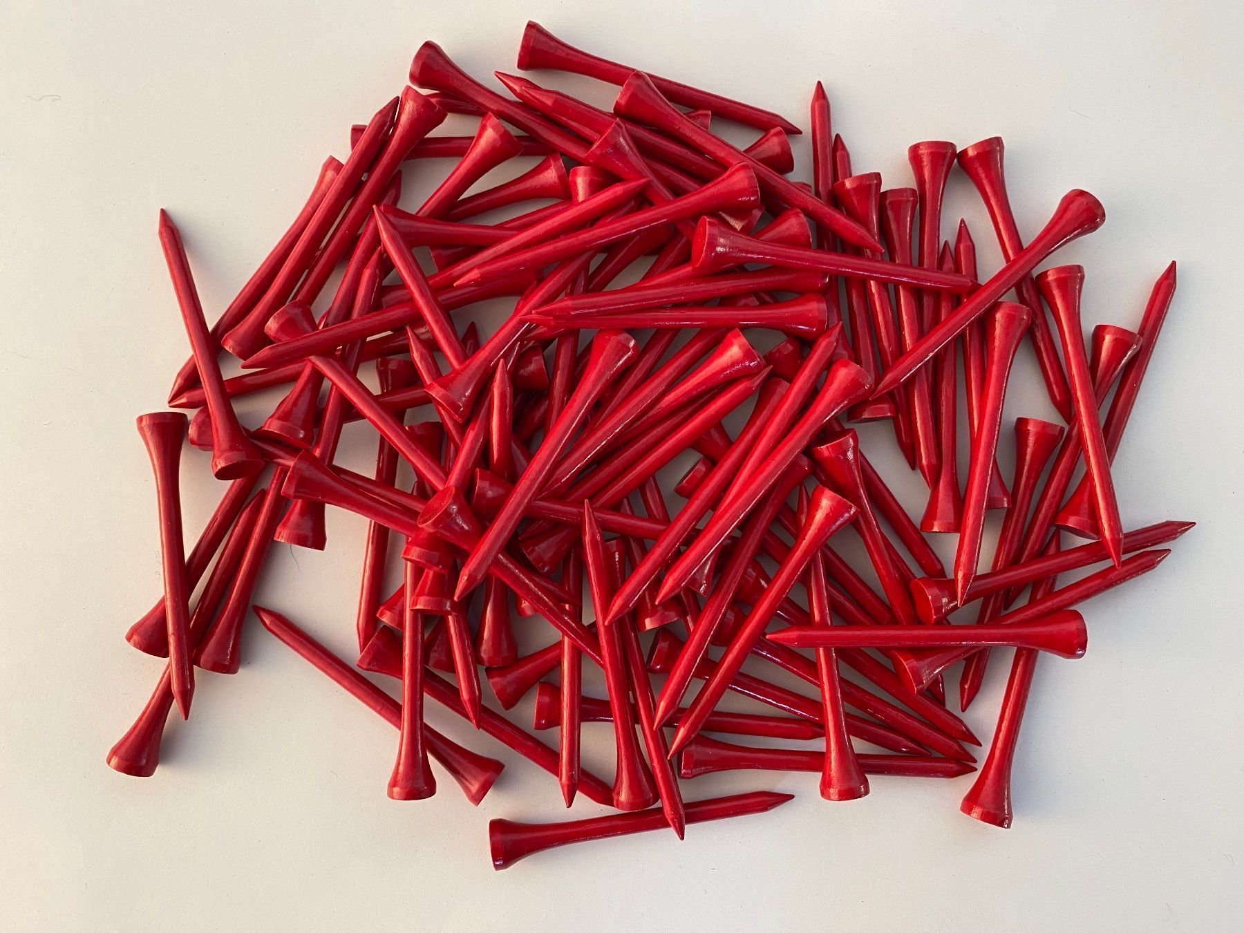 Articoli in legno: 250 Golftees 70mm Holz, rot – Nuovo (secondo la descrizione) da Bergdietikon venduto da shimano4