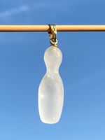 Schmuckanhänger Bergkristall matt Kegel echter Stein Bead