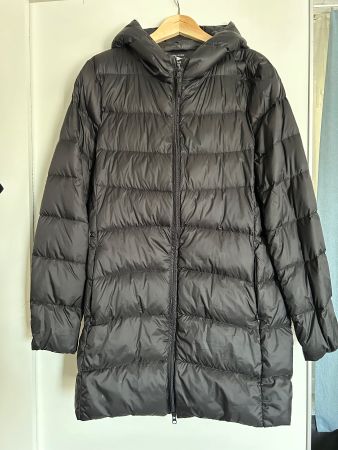 Daunenmantel Gr. xl schwarz mit Kapuze