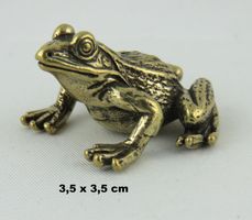 FROSCH - Messing Figur - Dekoration - Neu - 3,7x3,7cm