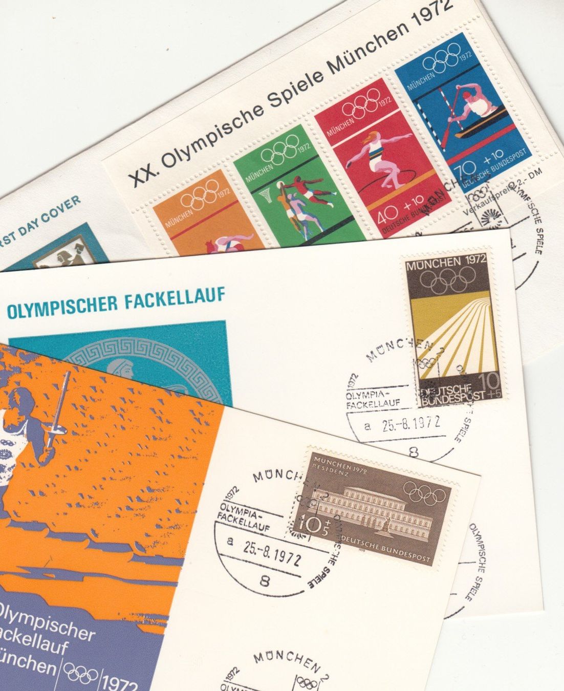 Tutti i francobolli: BRD Olympiade München 1972, 3er-Set – Usato da Bürglen TG venduto da StampGraf