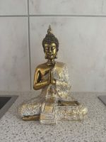 Buddha Figur meditierend, Gold-Weiss, Deko-Objekt für Ihr He