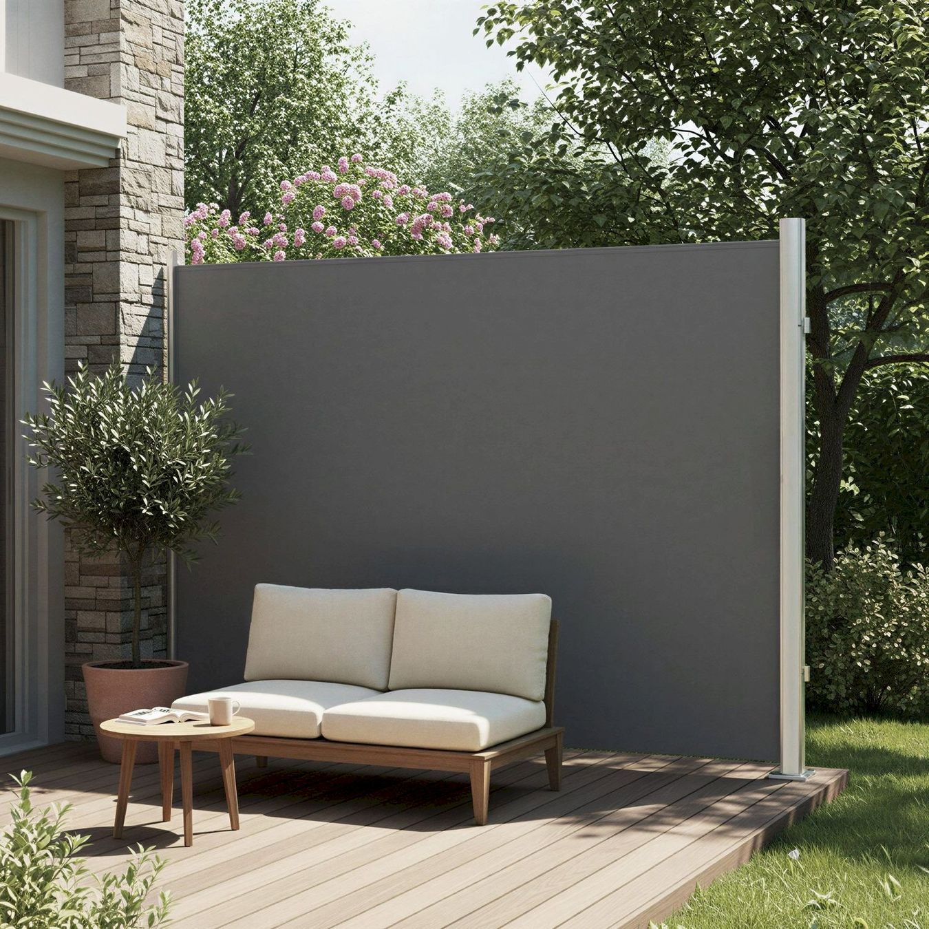 Paraventi: SONGMICS Seitenmarkise 300x180 anthrazit – Nuovo e nell'imballaggio originale da Bottighofen venduto da zaap 2