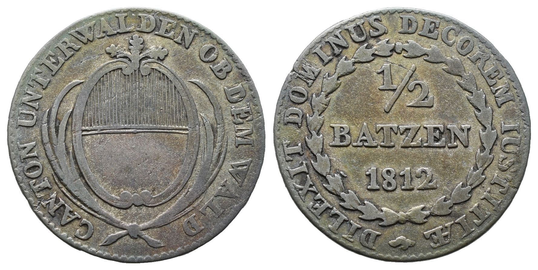 Tutti le monete: Obwalden Halbbatzen 1812  /2661 – Usato da Trimbach venduto da Solothurn1