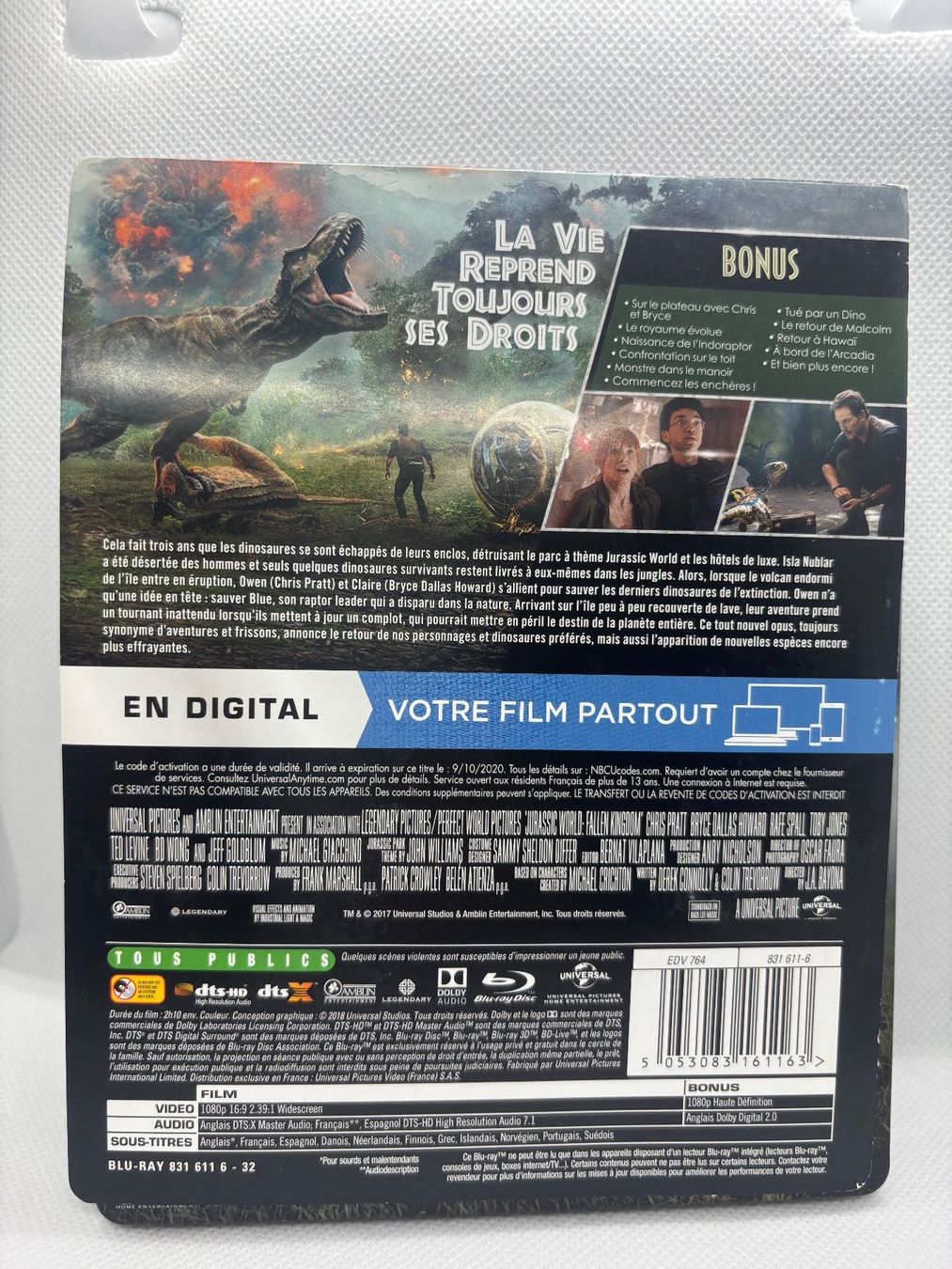 Tutti i DVDs: Blueray Jurassic - World Fallen Kingdom - édition limitée – Usato da St-Ursanne venduto da tui_x5vz 2