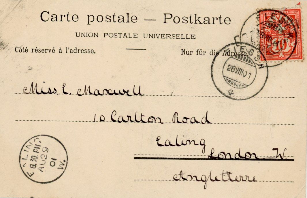 Cartoline postali: Aletschgletscher   VS      um  1 9 0 1 – Usato da Brig venduto da Valcards54 1