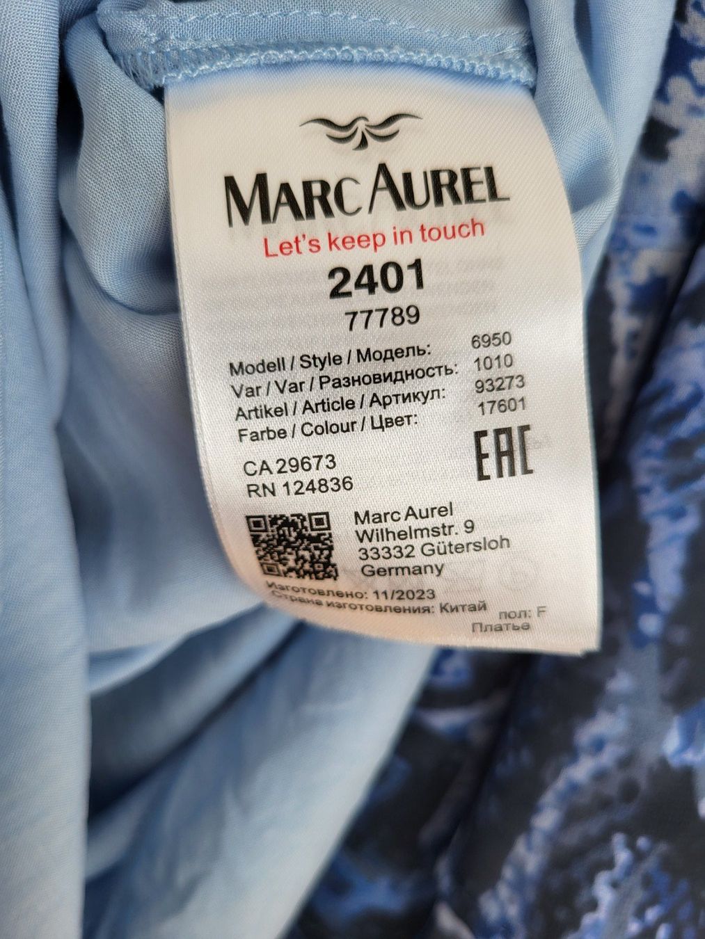 Vestiti: MARC AUREL Kleid, Gr.38 - Schlange Muster, Blau – Usato da Baar venduto da clar6 7