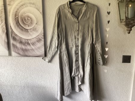 NILE Kleid  / Mantel Gr.L Khaki Leinen / Baumwolle