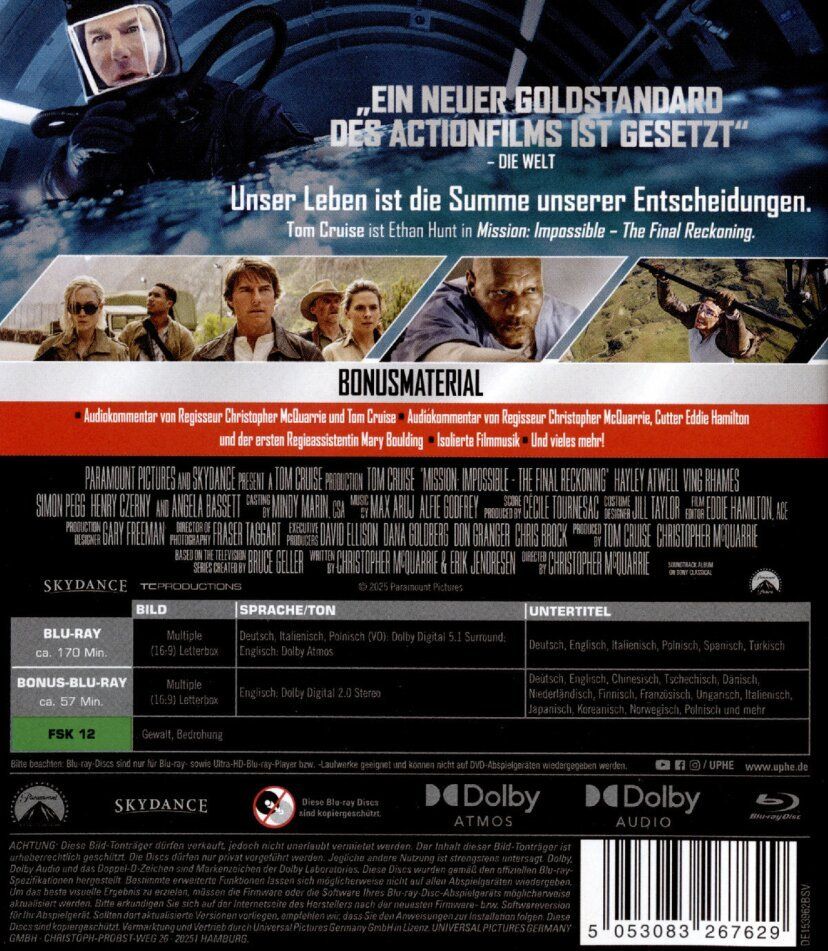 Tutti i DVDs: Mission: Impossible 8 - The Final Reckoning - 2 Blurays – Nuovo (secondo la descrizione) da Uzwil venduto da visions77 1