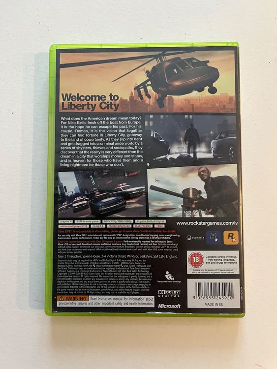 Jeu Grand Theft Auto IV Classics Pal Xbox 360 - Complet, Version Néerlandaise Avec VF - Très Bon état