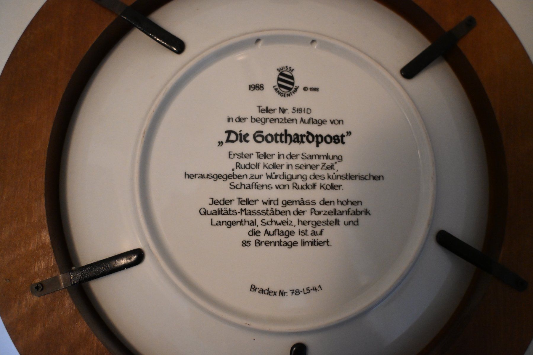 Assiettes: "Bradex" Teller "Die Gotthardpost" – Neuf (Voir description) à Opfikon par Unicki 1