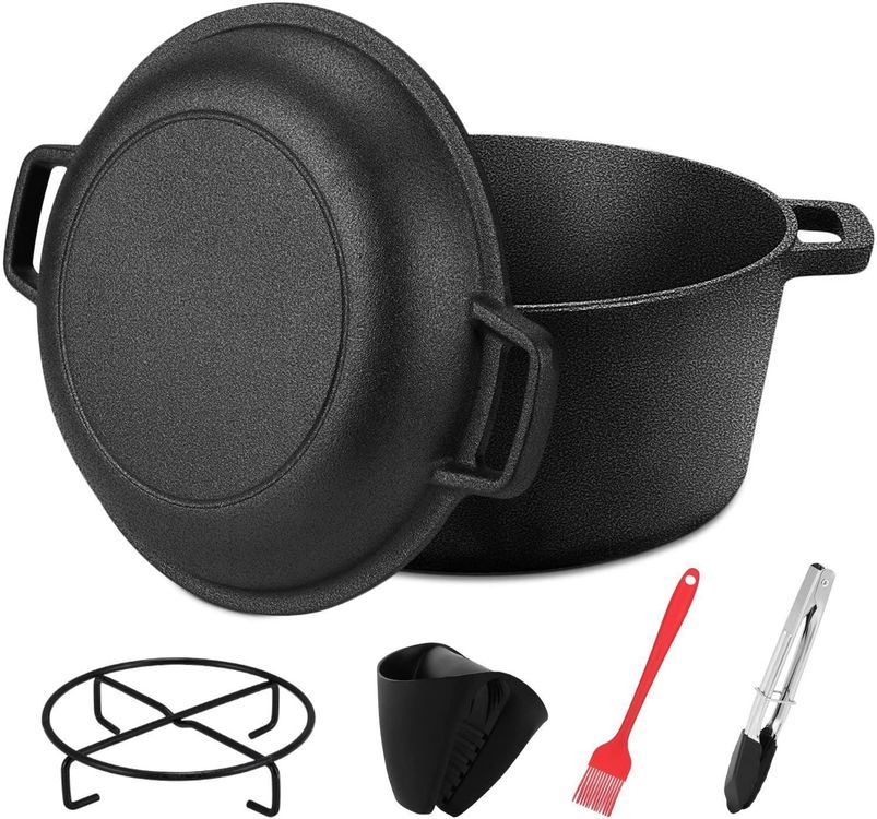 Gusseisen Topf Dutch Oven 4,7L Gusseisenpfanne Bräter Deckel Kaufen