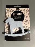 Neuer Baby Beissring Dalahäst von Pufz, Silikon, blau