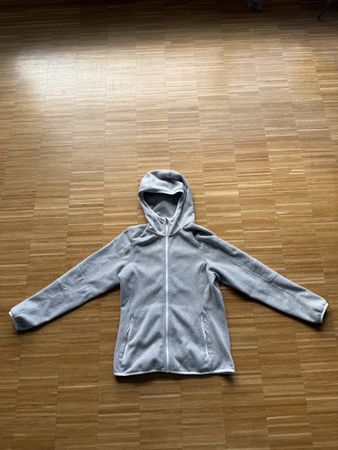 Graue Columbia Fleecejacke mit Kapuze, Grösse M 