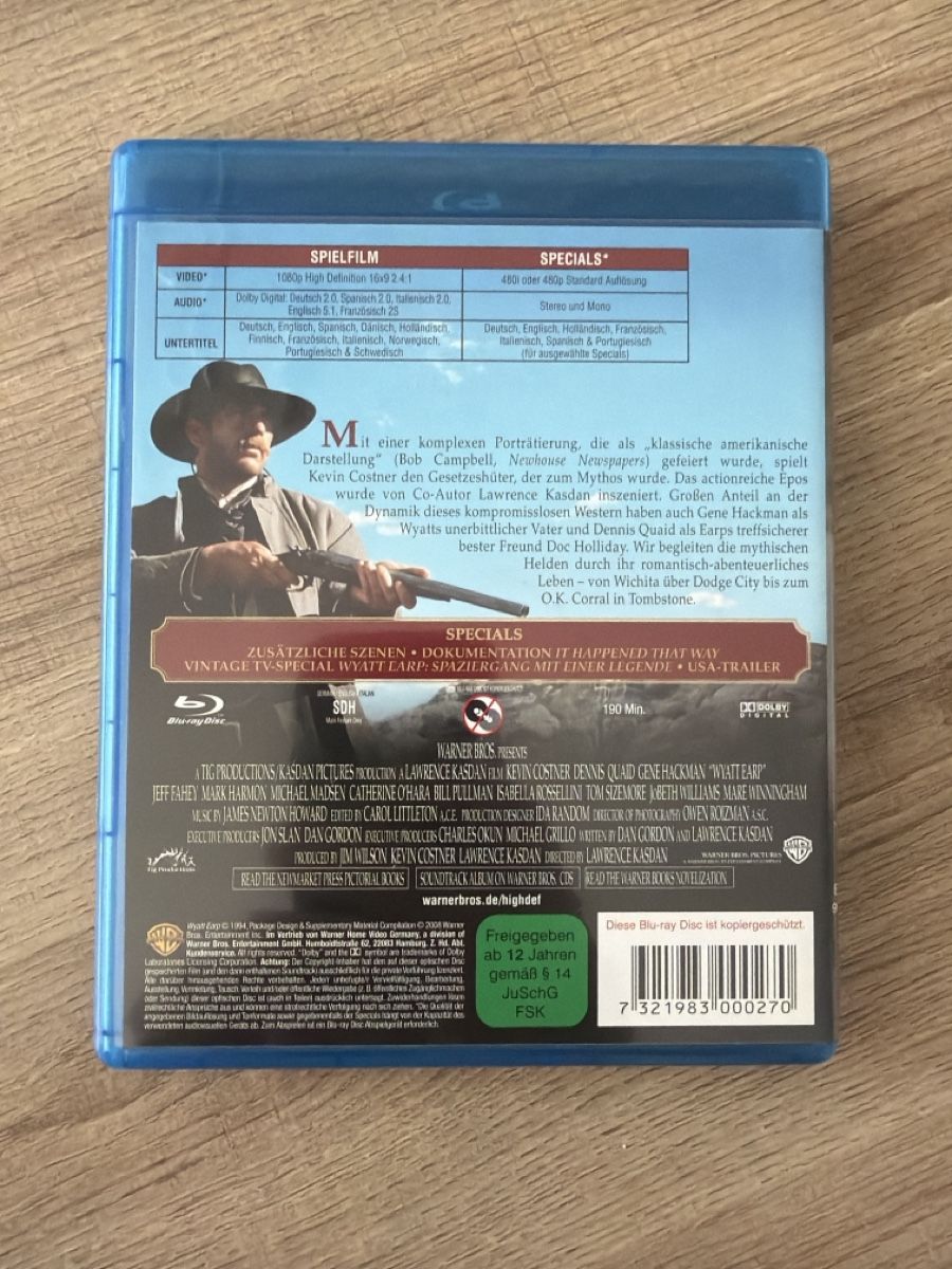 Tutti i DVDs: Wyatt Earp (1994) BluRay – Usato da Hagendorn venduto da masterchieff 1