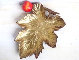 Schale Fruchtschale Vide Poche Vintage Blatt Weinblatt Ahorn