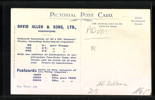 Cartes postales: Harrow, Postkarten-Reklame von David All – D'occasion à Berlin par bartko-reher 1