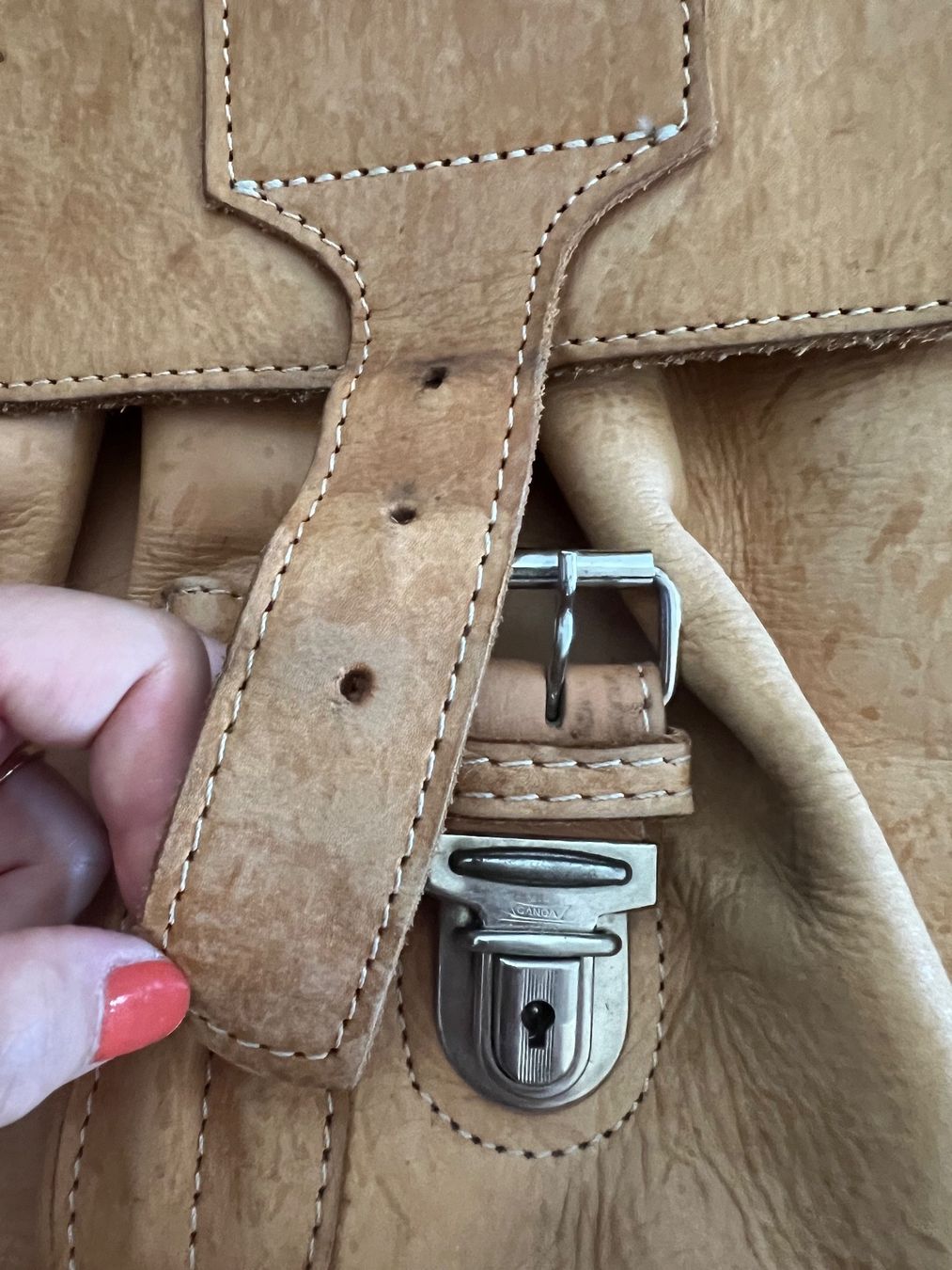 Camel Borse: Camel Colored Genuine Leather Messenger Bag – Usato da Turtmann venduto da stonie_s 4