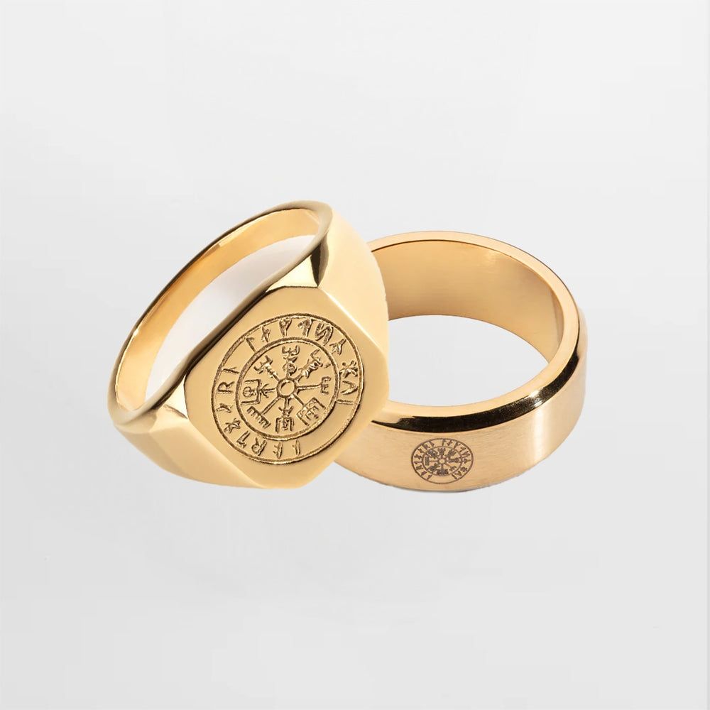 Anelli: 2x stylische Ringe in Goldfarbe – Nuovo (secondo la descrizione) da Luzern venduto da Tdawg54 5