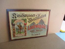 Kirschwasser-Blechschild Landtwing Jos. Schwyz, ca. 56x41cm