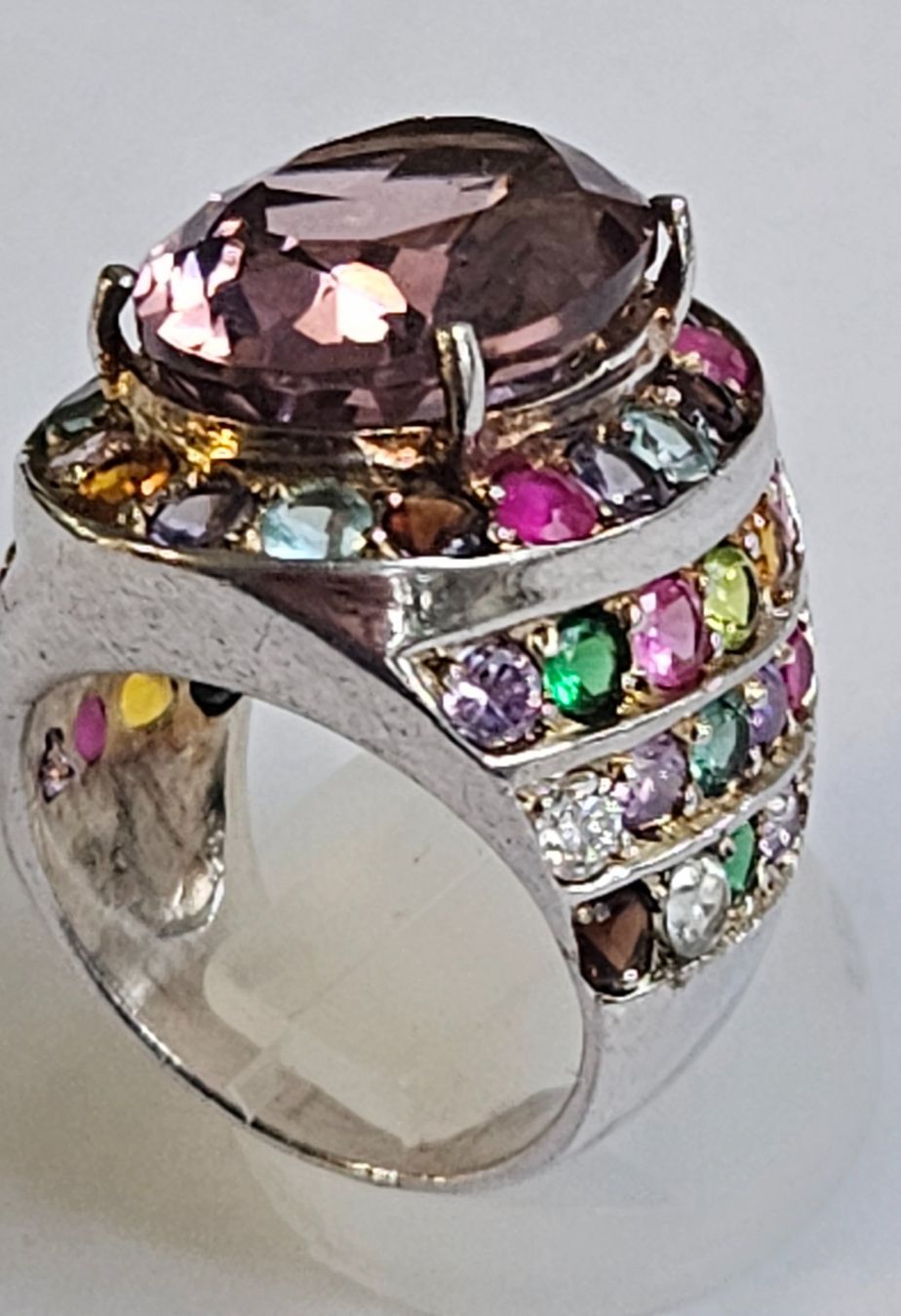 Anelli: Ring Silber 925 mit zentralem Amethist multistone – Nuovo (secondo la descrizione) da Zürich venduto da Bieter04 7