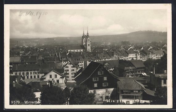 Ansichtskarten: AK Winterthur, Teilansicht mit Kirche – Gebraucht aus Berlin von bartko-reher