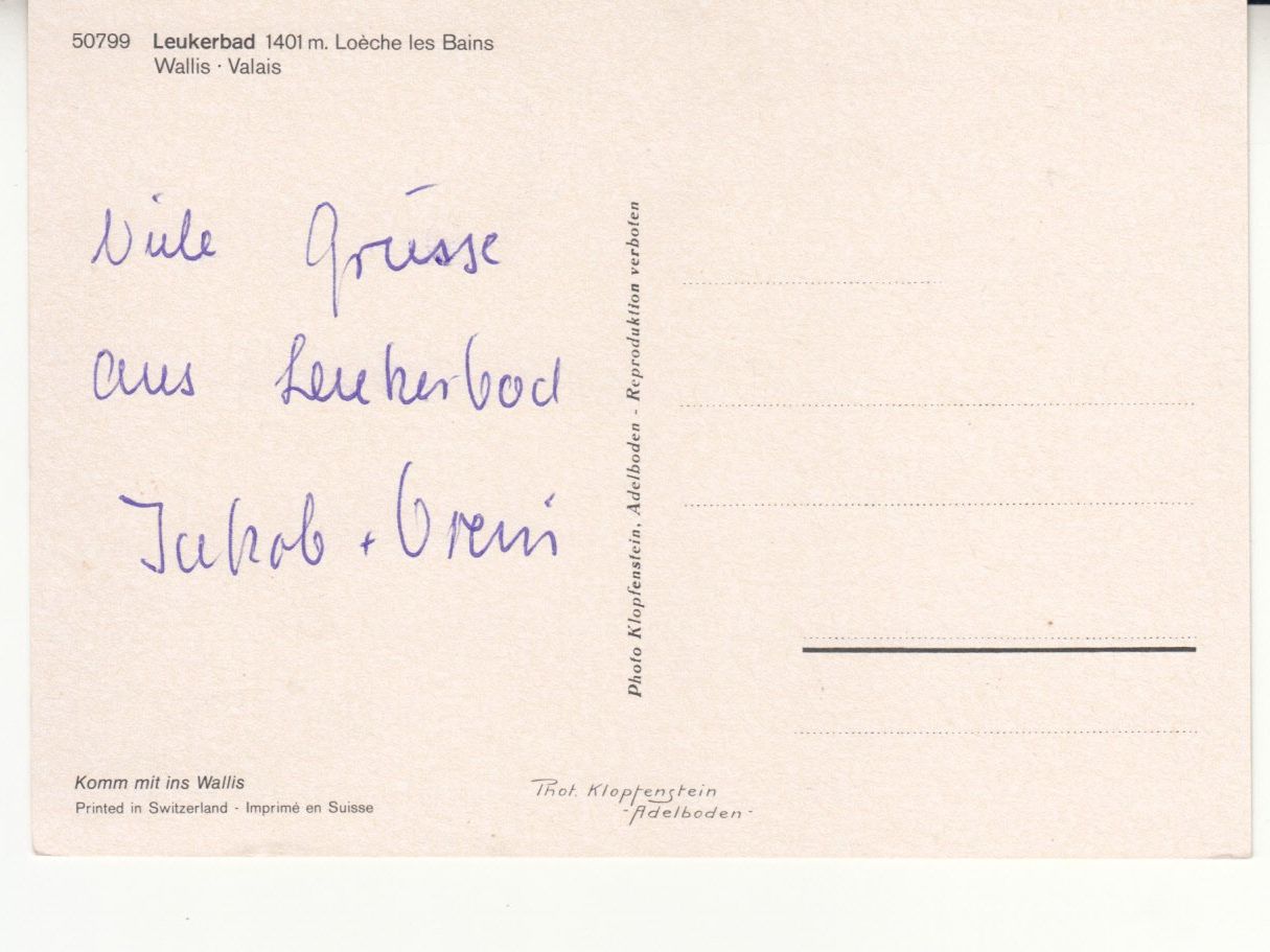 Cartoline postali: Leukerbad ca. 1980 – Usato da Bürglen TG venduto da StampGraf 1