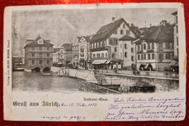 Rathaus-Quai Gruss aus Zürich 1903