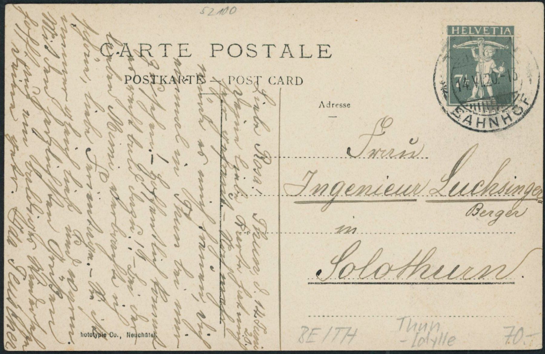 Cartes postales: BE Thun – D'occasion à Schindellegi par leecollect 1