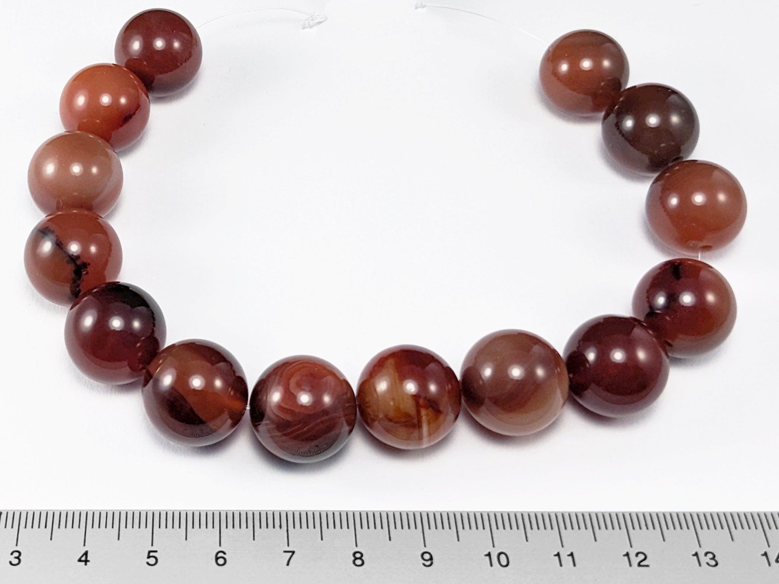 Minerali & Pietre curative: Karneol Perlen 16mm, 14Stk – Nuovo e nell'imballaggio originale da Meilen venduto da GypsyCat