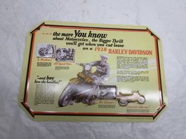 Harley-Davidson Werbeschild 1928, Blech