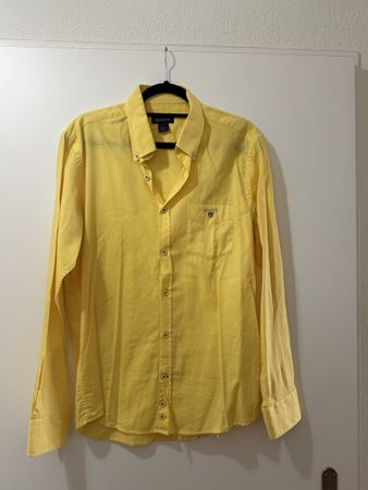 Gant Hemd Grösse XL Gelb Langarm Leinen-Mix Sommerlich Frisc