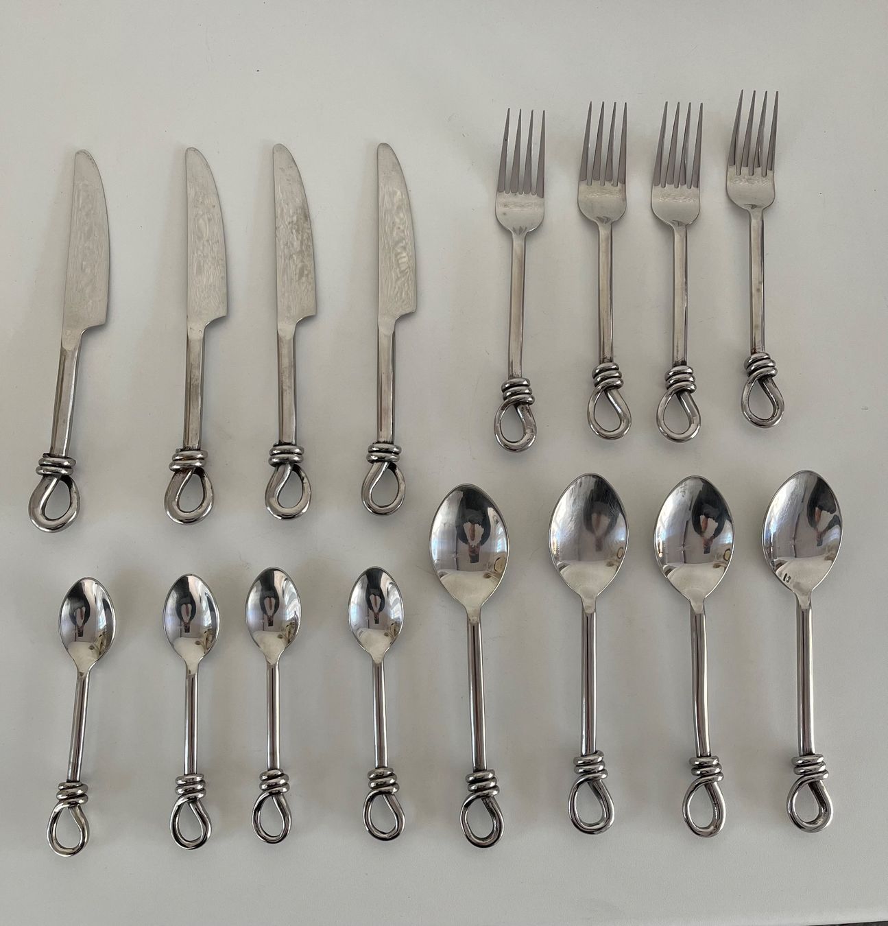 Set di posate: 4er Besteck / Griff mit Knoten / Handgefertigt – Usato da Wetzikon ZH venduto da seli03