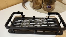 Duschregal Wandmontage ohne Bohren Aluminium Schwarz