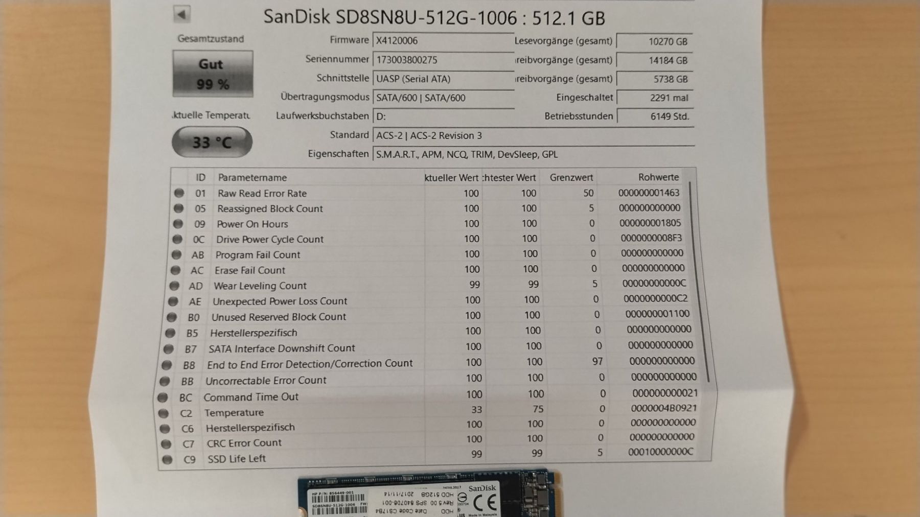Sandisk Dischi rigidi: SanDisk SSD SD8SN8U 512GB M.2 2280 – Usato da Wallisellen venduto da mic_gg2g 1