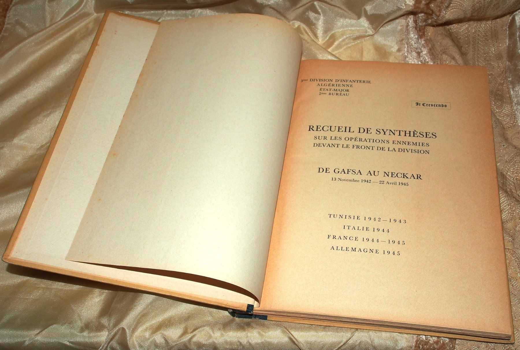 Bücher: Recueil de synthèses sur les opérations ennemies ... – Gebraucht aus Ovronnaz von Etagne68 3