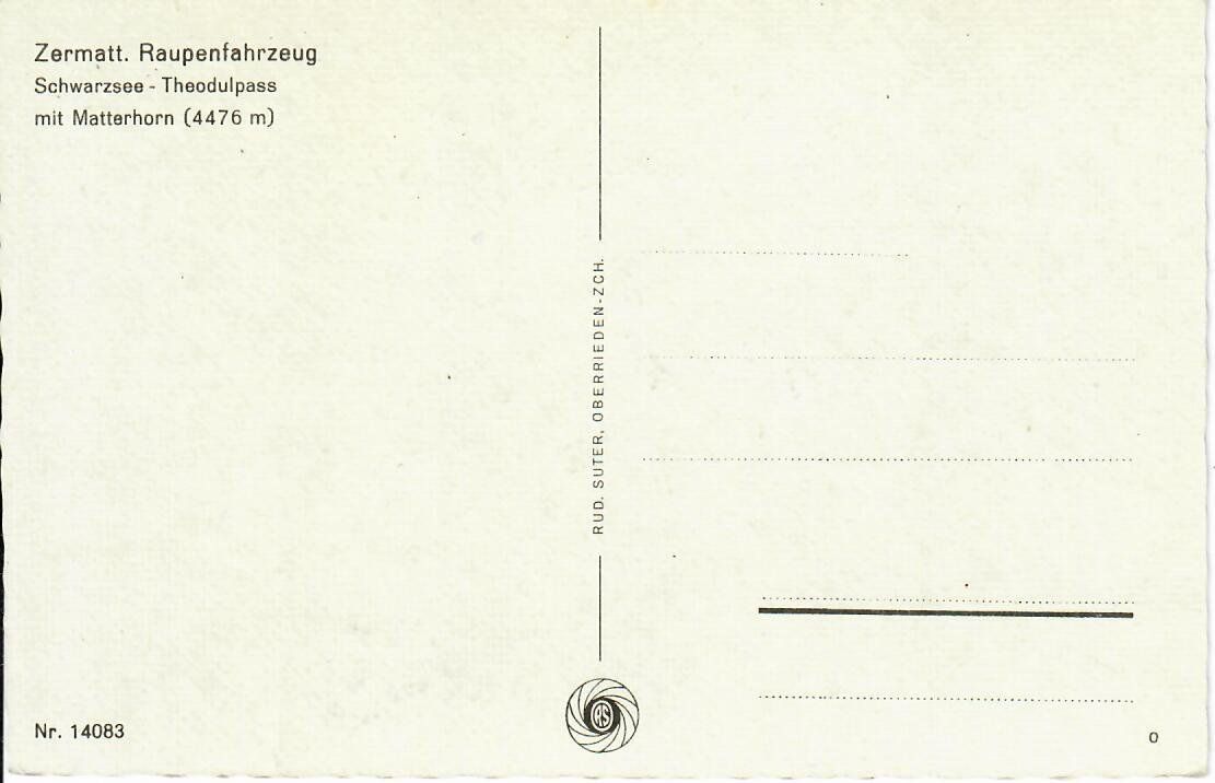 Cartoline postali: Zermatt - Raupenfahrzeug – Usato da Hochdorf venduto da Ziegel-16 1