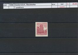 1958 Österreich, "Bauwerke-1.50 S, ungezähnt", ** postfrisch