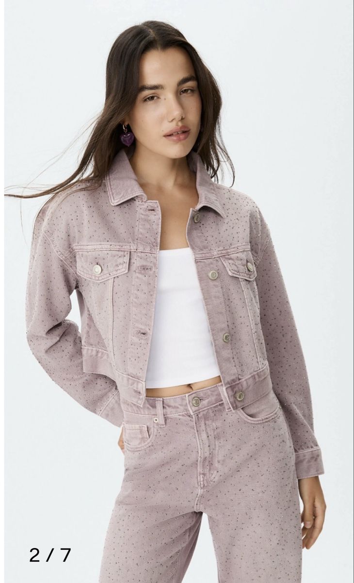 Stradivarius Jeans: Stradivarius glitzer 2-Teiler Jeans & Jacke – Nuovo (secondo la descrizione) da Wolfwil venduto da ISAsShop 1