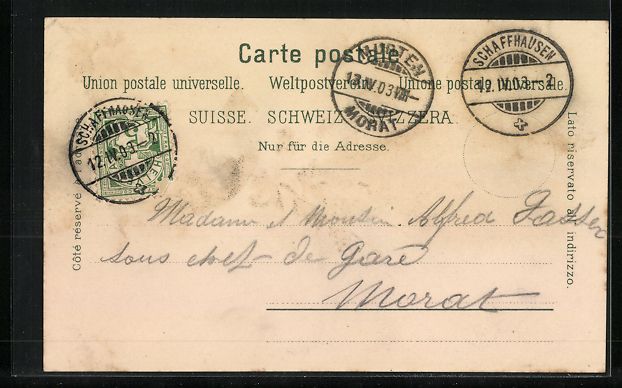 Cartes postales: Litho Schaffhausen, Gruss vom Munot, Wei – D'occasion à Berlin par bartko-reher 1