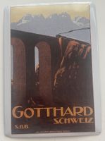 Carte postal métallique - Gotthard-Bahn SBB